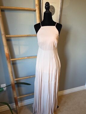 Reformation Halter Maxi Twirl Crepe Empire Dress